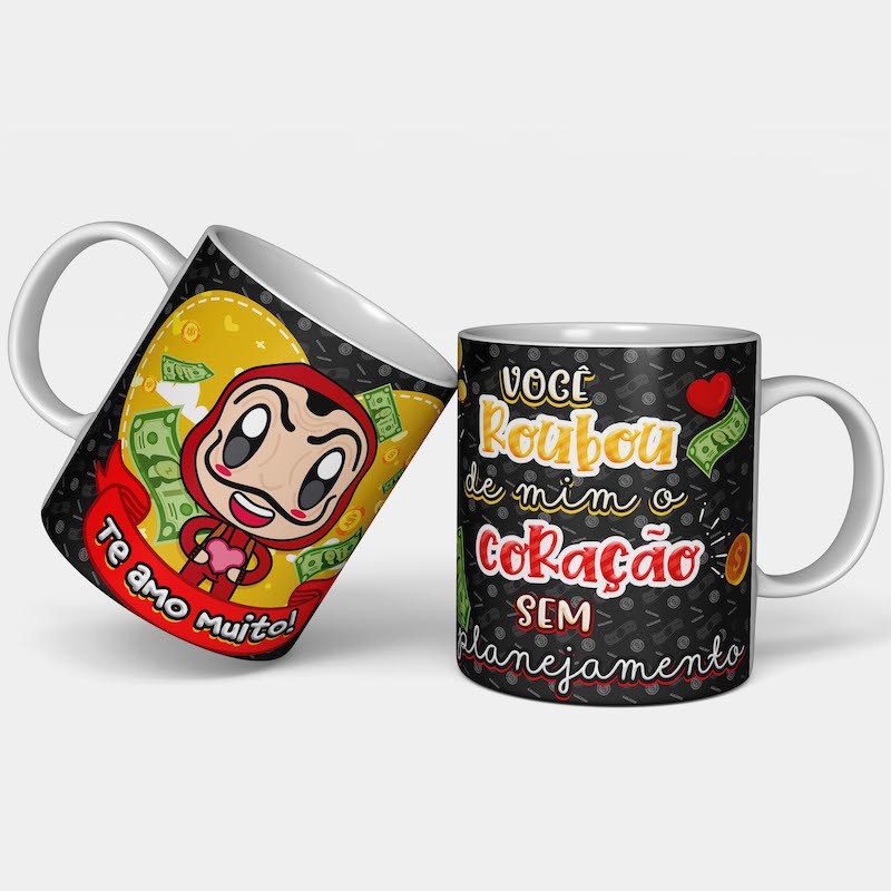 Arte para caneca dia dos namorados grátis Você Roubou Meu Coração