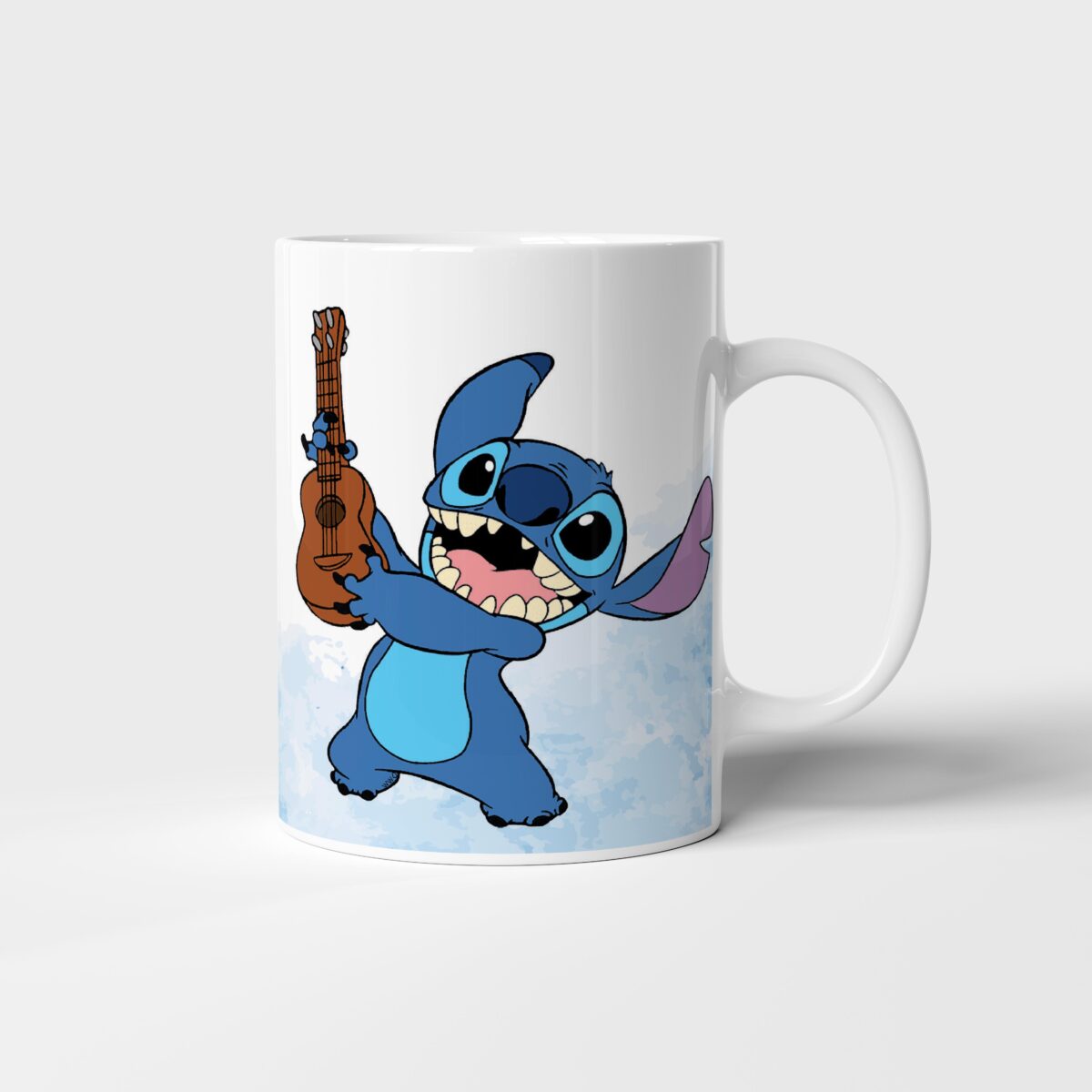 Caneca Lilo Stitch - Desenho - Interior E Alça Branca