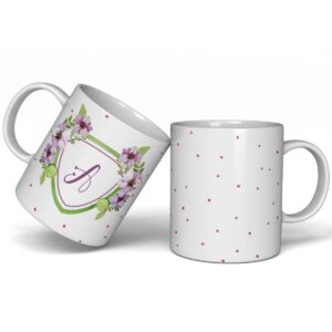 Kit arte para caneca letras floral lilas