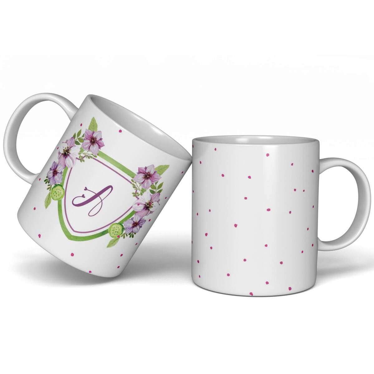 Kit Arte Para Caneca Letras Floral Lilas - Arte Para Canecas